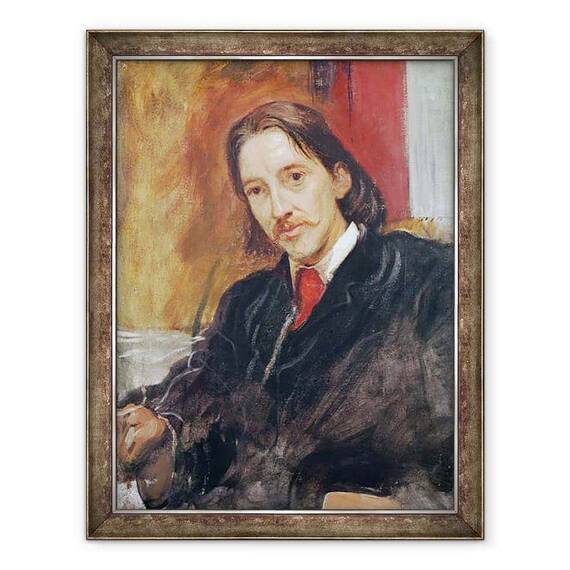 Tablou inramat - William Blake Richmond - Portret De Robert Louis Stevenson 1850-1894 1886 - - Roveli