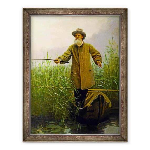 Tablou inramat - Ivan Nikolaevich Kramskoy - Portretul lui Apollon Maikov 1821-97 Pescuit - - Roveli