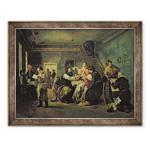 Tablou inramat - Andrei Andreevich Popov - O casa de mancare - - Roveli