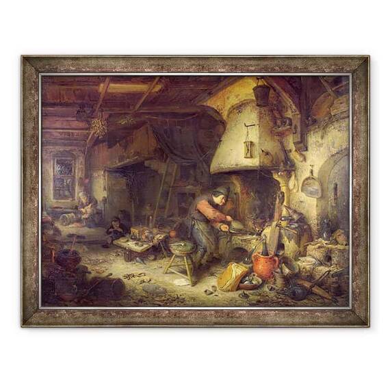 Tablou inramat - Adriaen Jansz. van Ostade - Un Alchimist - - Roveli