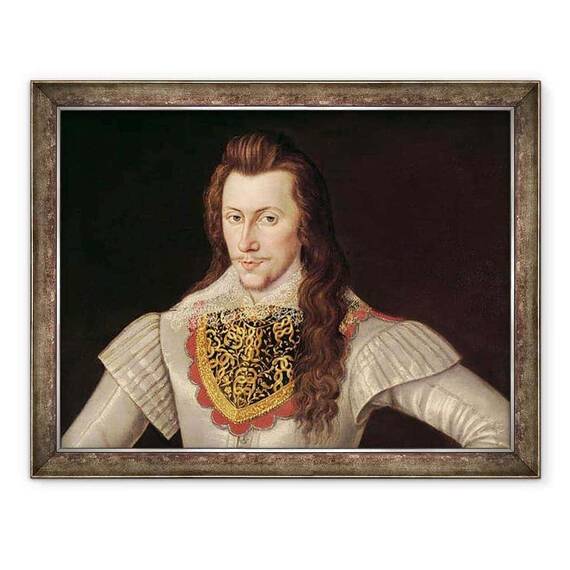 Tablou inramat - scoala engleza - Portretul lui Henry Wriothesley 1573-1624 Al treilea conte de Southampton c.1600 ulei pe panza - - Roveli