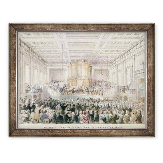 Tablou inramat - Thomas Hosmer Shepherd - Marea intalnire anti-sclavie de la Exeter Hall - - Roveli