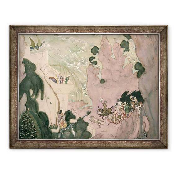 Tablou inramat - Valentin Aleksandrovich Serov - Designul cortinei pentru baletul Sheherezade al lui Nikolai Rimski-Korsakov - - Roveli