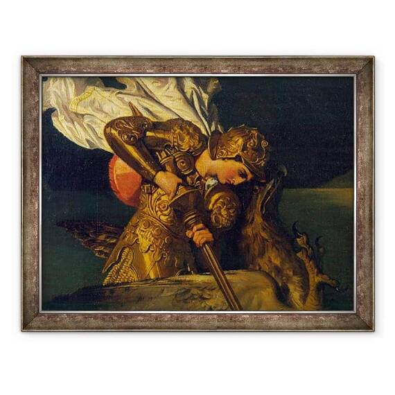 Tablou inramat - Jean Auguste Dominique Ingres - Ruggiero Salvarea Angelica, detaliu de Ruggiero - - Roveli