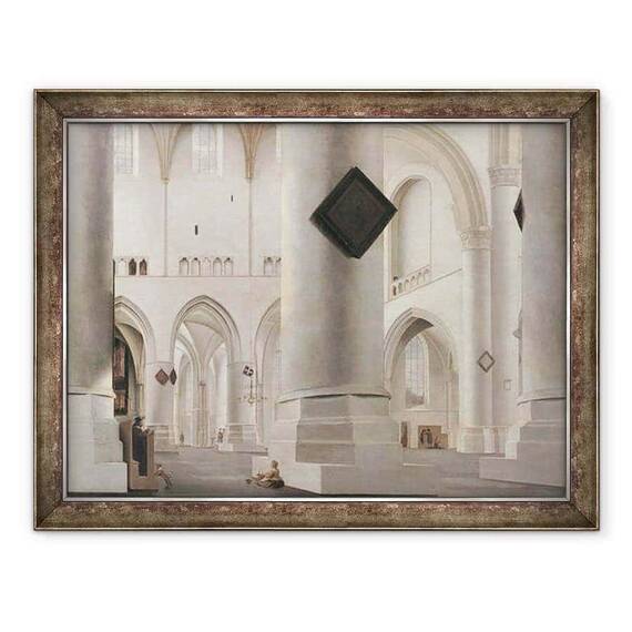Tablou inramat - Pieter Jansz Saenredam - Interiorul Grote Kerk, Amsterdam - - Roveli