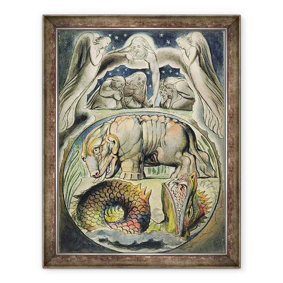 Tablou inramat - John Linnell - Behemoth si Leviatan - - Roveli
