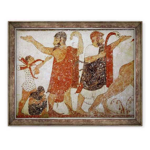 Tablou inramat - Etruscan - Doi oameni, din Mormantul Augurilor - - Roveli