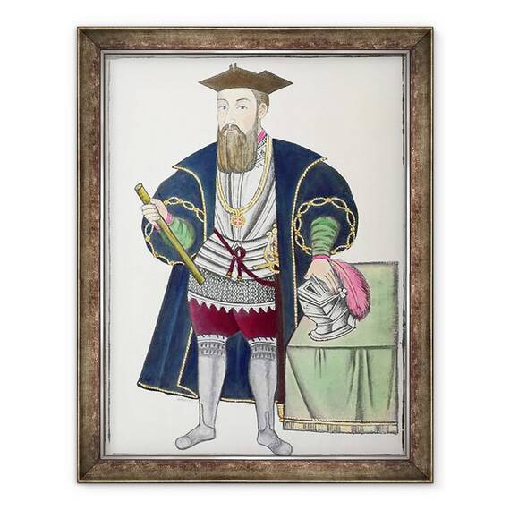 Tablou inramat - Pedro Barretto de Resende - Portretul lui Vasco de Gama - - Roveli