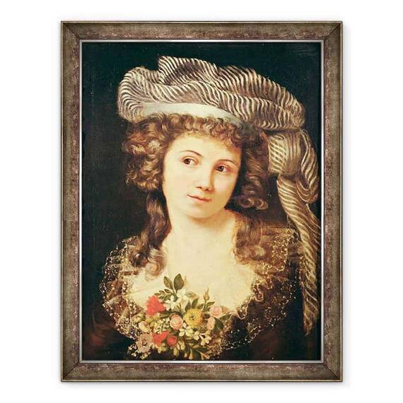 Tablou inramat - Gustave Courbet - Portretul unei tinere femei in stilul lui Labille-Guiard - - Roveli