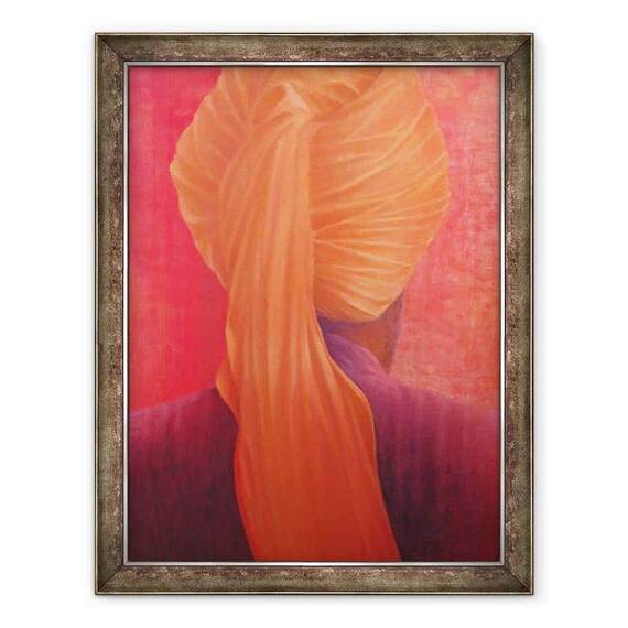 Tablou inramat - Lincoln Seligman - Turban portocaliu pe rosu - - Roveli