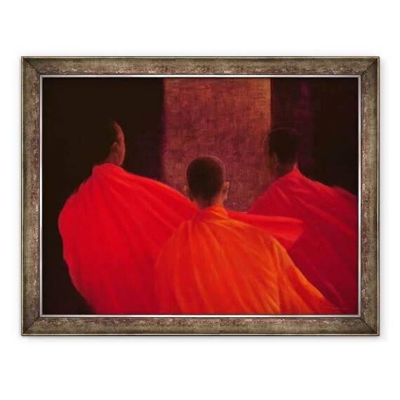Tablou inramat - Lincoln Seligman - Patru calugari - - Roveli