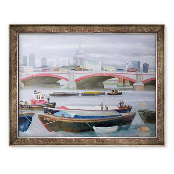 Tablou inramat - Terry Scales - Ocupat Scene la Blackfriars - - Roveli