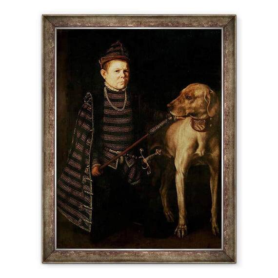 Tablou inramat - Anthonis van Dashorst Mor - Piticul Cardinalului Granvelle - - Roveli