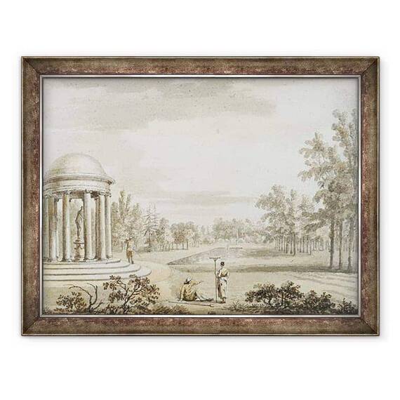 Tablou inramat - Jean Baptiste Claude Chatelain - Rotunda si Teatrul Reginei, Stowe - - Roveli