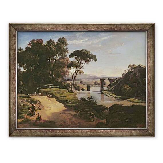 Tablou inramat - Jean Baptiste Camille Corot - Podul de la Narni - - Roveli