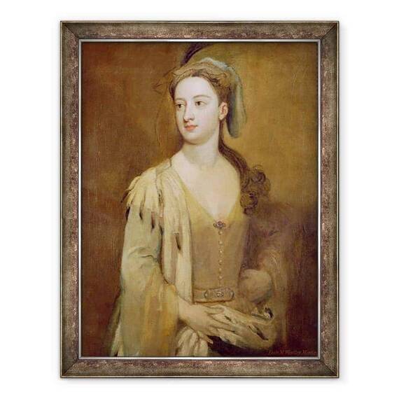 Tablou inramat - Godfrey Kneller - O femeie, numita Lady Mary Wortley Montagu - - Roveli