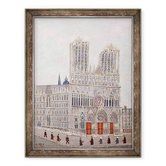 Tablou inramat - Louis Vivin - Catedrala Rheims - - Roveli