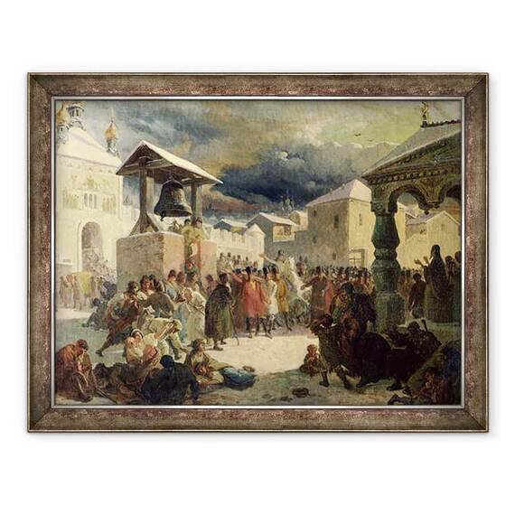 Tablou inramat - Vasily Grigorievich Khudyakov - Veche in Republica Novgorod - - Roveli