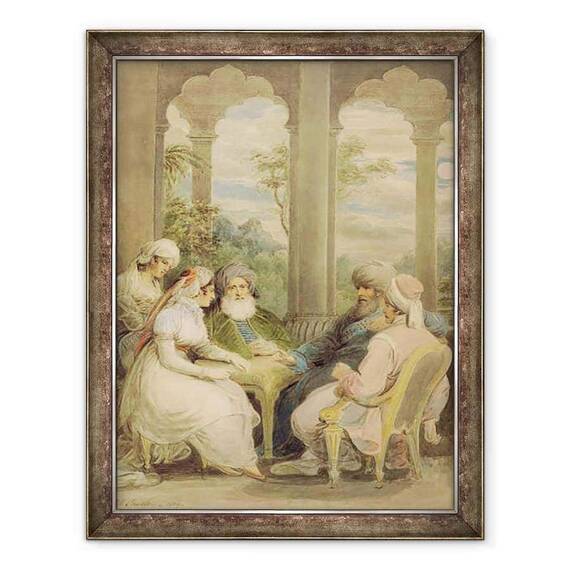 Tablou inramat - Samuel Shelley - Printul Rasselas si sora lui au vorbit in palatul lor de vara de pe malurile Nilului - - Roveli