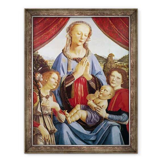 Tablou inramat - Andrea del Verrocchio - Fecioara si Pruncul cu doi ingeri - - Roveli