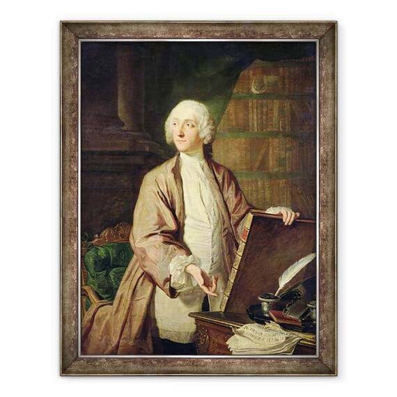 Tablou inramat - Jacques Andre Joseph Camelot Aved - Victor Riquetti 1715-89, Marchizul de Mirabeau - - Roveli