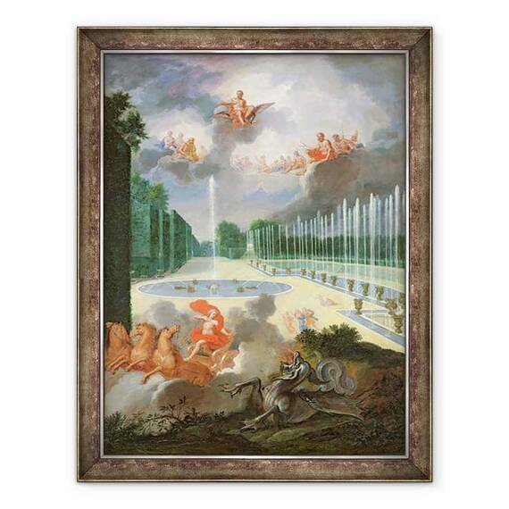 Tablou inramat - Jean Cotelle the Younger - Groves de Versailles. Vedere la bazinul Dragonului si la bazinul lui Neptun - - Roveli