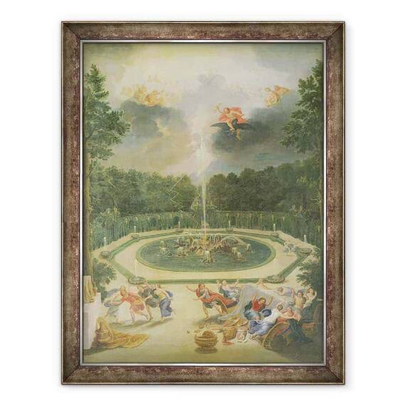Tablou inramat - Jean Cotelle the Younger - Groves de la Versailles. Vedere la Fantana din Enceladus cu sarbatoarea Lycaon - - Roveli