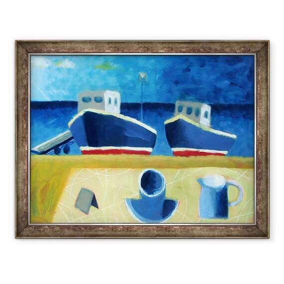 Tablou inramat - Sara Hayward - Doua barci - - Roveli