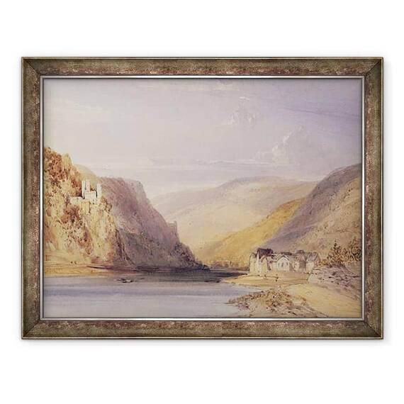 Tablou inramat - William Callow - Rinul la Assmannshausen - - Roveli