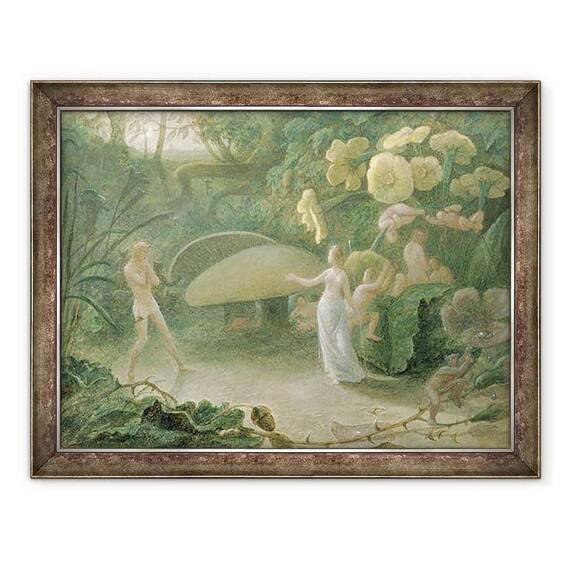 Tablou inramat - Francis Danby - Oberon si Titania, Visul unei nopti de vara, Actul II, Scena I, de William Shakespeare 1566-1616 - - Roveli
