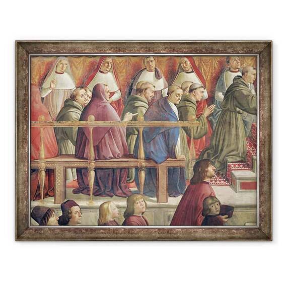 Tablou inramat - Domenico Ghirlandaio - Aprobarea Ordinului de catre Papa Honorius III - - Roveli