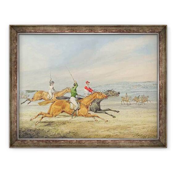 Tablou inramat - Henry Thomas Alken - Steeplechasing, Trei Riders galop spre dreapta - - Roveli