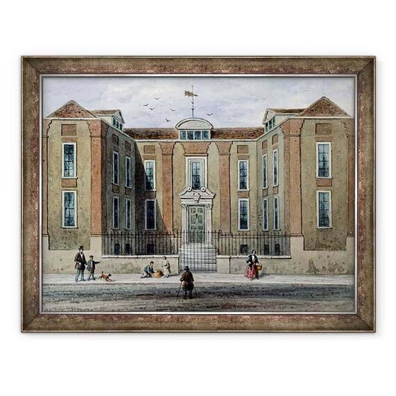 Tablou inramat - Thomas Hosmer Shepherd - Un conac antic, numit Pitchett Hall, partea de sud a Union St. - - Roveli