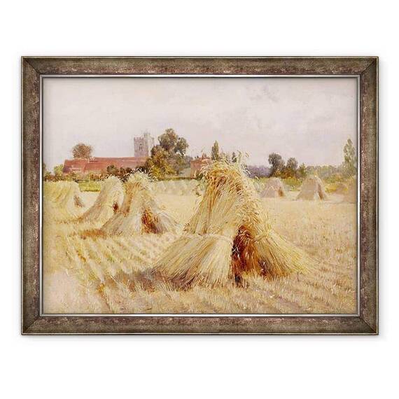 Tablou inramat - Heywood Hardy - Porumb Stooks by Bray Church - - Roveli