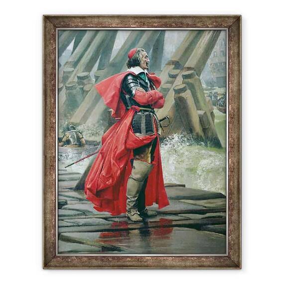 Tablou inramat - Henri-Paul Motte - Cardinalul Richelieu pe zidul marii la La Rochelle - - Roveli