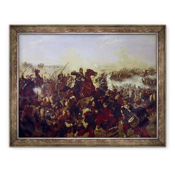 Tablou inramat - Emil Huenten - Batalia de la Mars de la Tour pe 16 august 1870 - - Roveli