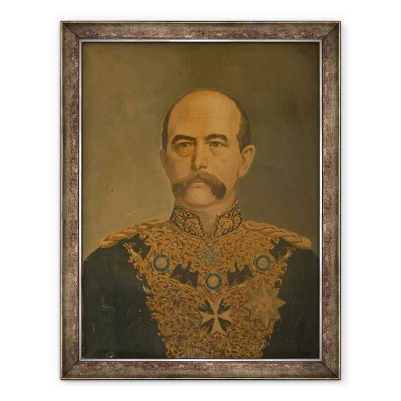 Tablou inramat - Scoala germana - Printul Otto von Bismarck in uniforma lui Diplomat - - Roveli