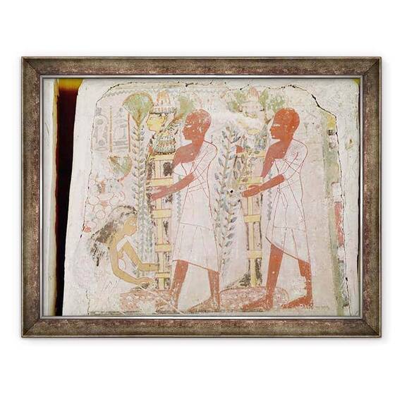 Tablou inramat - Egyptian 18th Dynasty - Pregatirea a doua mumii pentru ceremonia de purificare, din mormantul lui Merymaat - - Roveli