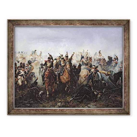 Tablou inramat - Bogdan Willewalde - Batalia de la La Fere-Champenoise, pe 25 martie 1814 - - Roveli