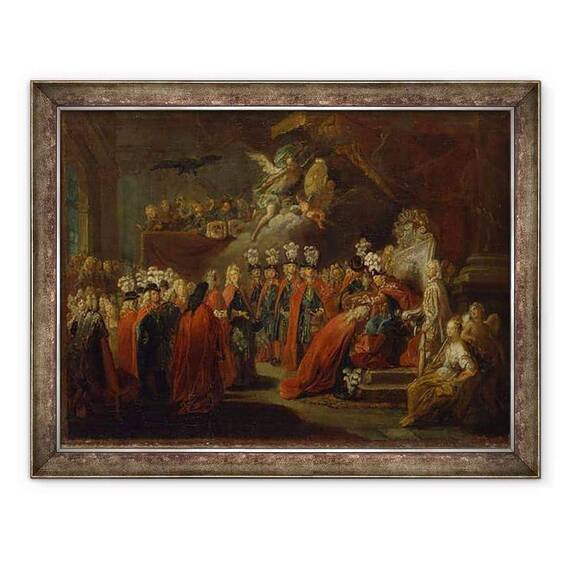 Tablou inramat - Antoine Pesne - Fondarea Ordinului Vulturului Negru - - Roveli