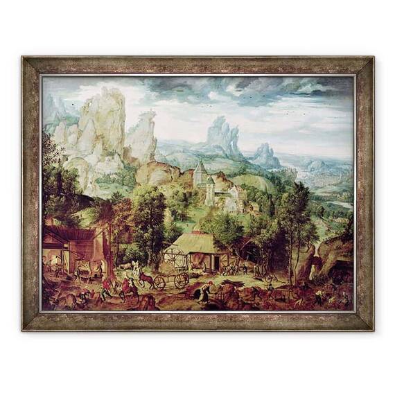 Tablou inramat - Herri met de Bles - Peisaj cu Forge - - Roveli