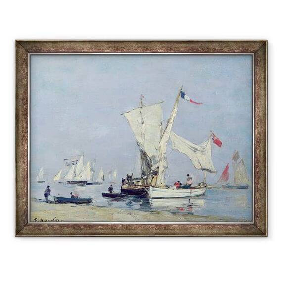 Tablou inramat - Eugene Louis Boudin - Barci cu vele - - Roveli