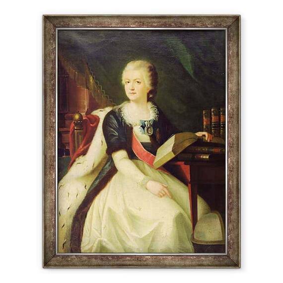Tablou inramat - Scoala Rusa - Portretul Printesei Ekaterina R. Vorontsova-Dashkova - - Roveli