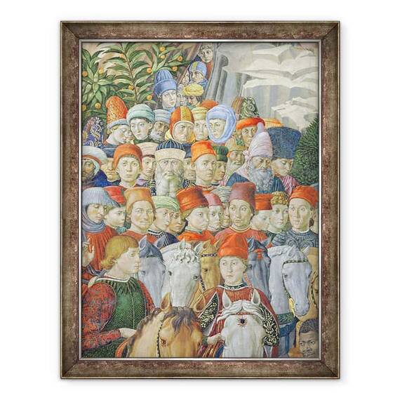 Tablou inramat - Benozzo di Lese di Sandro Gozzoli - Procesiunea Magilor, detaliu al Cavalierilor - - Roveli