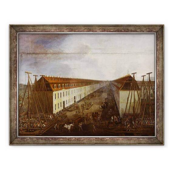 Tablou inramat - Dismar Degen - Lucrari de constructii pe Friedrichstrasse in Berlin - - Roveli
