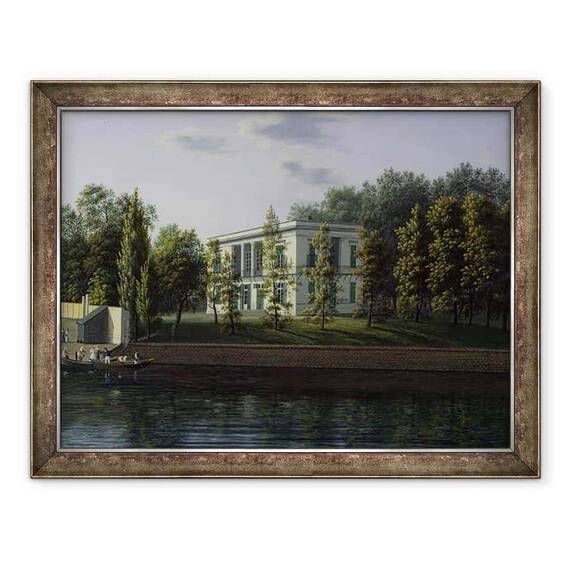 Tablou inramat - Johann Wilhelm Gottfried Barth - Noul pavilion din gradinile Palatului Charlottenburg - - Roveli