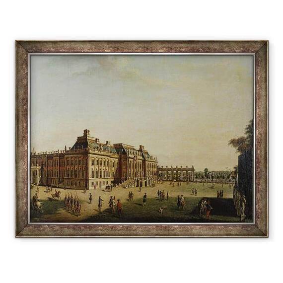 Tablou inramat - Johann Friedrich Meyer - Frontul de gradina al castelului orasului - - Roveli