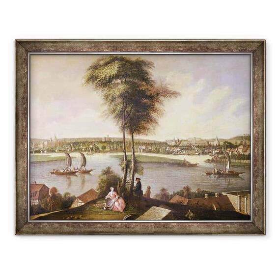 Tablou inramat - Johann Friedrich Meyer - Vedere la parcul Sanssouci din Brauhausberg - - Roveli