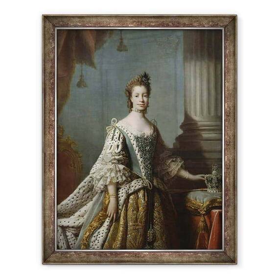 Tablou inramat - Allan Ramsay - Charlotte Sophia de Mecklenburg-Strelitz - - Roveli