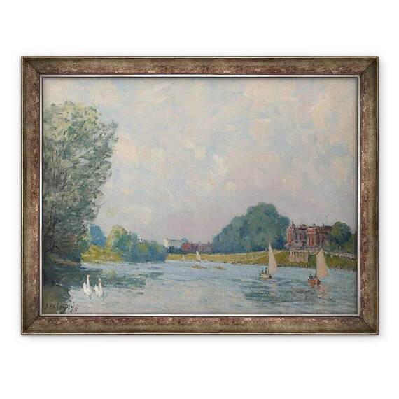 Tablou inramat - Alfred Sisley - Tamisa la Hampton Court - - Roveli